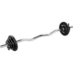 Movit set dhaltre pro avec barre curl chrome 120 cm et poids en fonte noire 26 kg (2x05 + 2x125 + ...