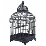 Cage à oiseaux - non spécifié - moyenne - fer patiné marron - 20x20x495cm - décorative Cage à oiseaux - non spécifié - moyenne - fer patiné marron - 20x20x495cm - décorative