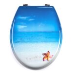 Abattant wc - msv - mdf paradise - bleu - universel - entraxe de fixation universelle