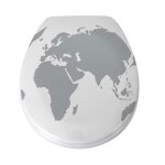 Abattant wc thermo dur world gris & blanc - charni�res ps msv