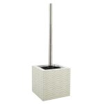 Brosse wc avec support mdf & acier inox wave beige msv