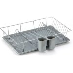 Egouttoir à vaisselle sakura avec plateau an acier chromé gris msv Egouttoir à vaisselle sakura avec plateau an acier chromé gris msv