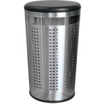 Msv panier  linge 46l avec couvercle coussin inox