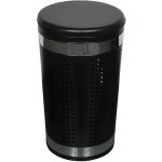 Panier  linge 46l avec couvercle coussin inox noir msv