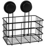 Msv panier de douche milady avec ventouses - noir