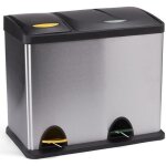 Msv poubelle tri slectif inox 18l + 8l