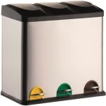 Msv poubelle tri selectif inox 3x20l