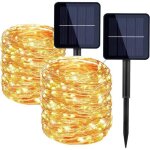 Mtevotx lot de 2 guirlandes lumineuses solaires dextrieur lumire de jardin 200 led 8 modes pour dcorations ...