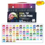 Mtevotx stylos feutre aquarelle100 couleurs feutre double pointe feutres pinceaux aquarelle pour calligraphie ...