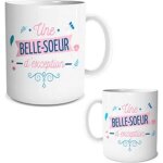 Mug - jour de fete - une belle - soeur dexception - cramique - cylindrique - 95 x 8 cm