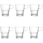 Lot de 6 mugs a cappuccino empilables senso transparent - leonardo