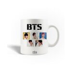 Mug en c�ramique - bts - logo bangtan sonyeondan - 30cl - compatible lave - vaisselle - blanc