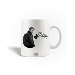 Mug en c�ramique - johnny hallyday - 30cl - compatible lave - vaisselle - blanc - rond
