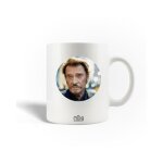 Mug en c�ramique - johnny hallyday - 30cl - blanc - compatible lave - vaisselle - rond