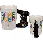 Mug - game over - noir - porcelaine - compatible lave - vaisselle - cylindrique