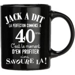 Mug - no name - jack a dit 40 ans - noir - porcelaine - compatible lave - vaisselle