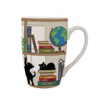 Mug arrondi xl 490ml boite ouverte bug art chaton bibliothque - kiub