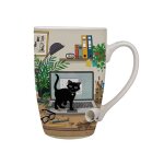 Mug arrondi xl 490ml boite ouverte bug art chaton ordinateur - kiub