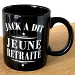 Mug - no name - jack a dit jeune retrait� - noir - porcelaine - cylindrique