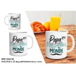 Mug - no name - papa tu es le meilleur du monde - blanc - enfant - cylindrique