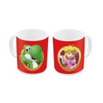 Mug en porcelaine - super mario - peach & yoshi - 325ml - compatible lave - vaisselle - design contemporain ...