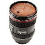 Mug - tendance - objectif photo - noir - pvc - 300ml