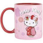 Mug thermor�actif - konix - hello kitty - 320 ml - motif kimono - rouge