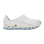 Mules blanches pour femme scholl evoflex - talon plat de 3 cm -  enfiler - bout rond