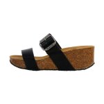Mules compens�e cuir plakton so rock - noir