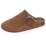 Mules tout en cuir isotoner - femme - camel - ultra confortables et lgres