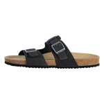 Mules en cuir noir pour homme geox ghita - fermeture  bride - confort exceptionnel