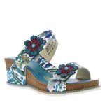 Mules cuir talon compens�