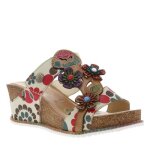 Mules cuir talon compens� haut