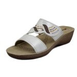 Mules pour femme en faux cuir blanc  scratch - inblu