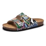 Mules femme ootda - cuir enduit - loisirs extrieur intrieur - bleu