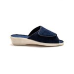 Mules femme - p�diconfort - dessus en textile doux - confort optimal - navy