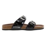 Mules femme les petites bombes doris - noir vernis - boucle  ardillon