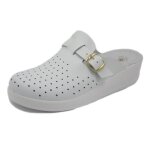 Mule pour femme - sanital light - cuir perfor blanc - chaussure sanitaire