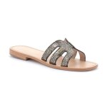Mules femme - les tropeziennes - hadamia - cuir noir / or - adulte homme