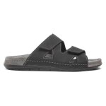Mules homme - rohde 5914 - noir - cuir - talon plat 2cm - bout ouvert