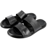 Mule homme en vritable cuir noir 012