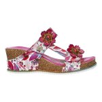 Mules - laura vita - bonito 22 - talon compens - 6 cm - cuir rouge
