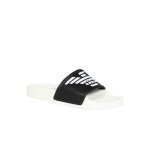 Mules pvc à gros logo - emporio armani - homme - noir - plat - basse Mules pvc à gros logo - emporio armani - homme - noir - plat - basse