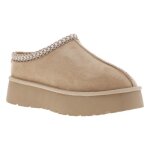 Mules refresh - beiges - textile - talon semi - compense - 4 cm - fermeture beige - sabots beiges faon ...