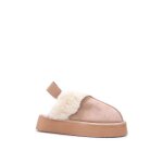 Mules en sudine dots de plateformes. pour femme - chaussons - la modeuse