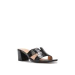 Mules  talon - non spcifi - effet croco - bride ajoure - bout carr - semelle rembourre