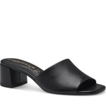 Mules tamaris - black casual open mules - noir - femme - cuir