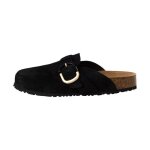 Mules cuir tamaris - noir