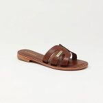 Mule les tropziennes damia en cuir enduit - marron