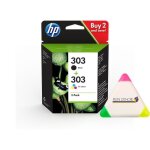 Multipack cartouche dencre hp303 hp 303 pour hp envy inspire 7200 7220 7221 7222 7224 + un surligneur ...